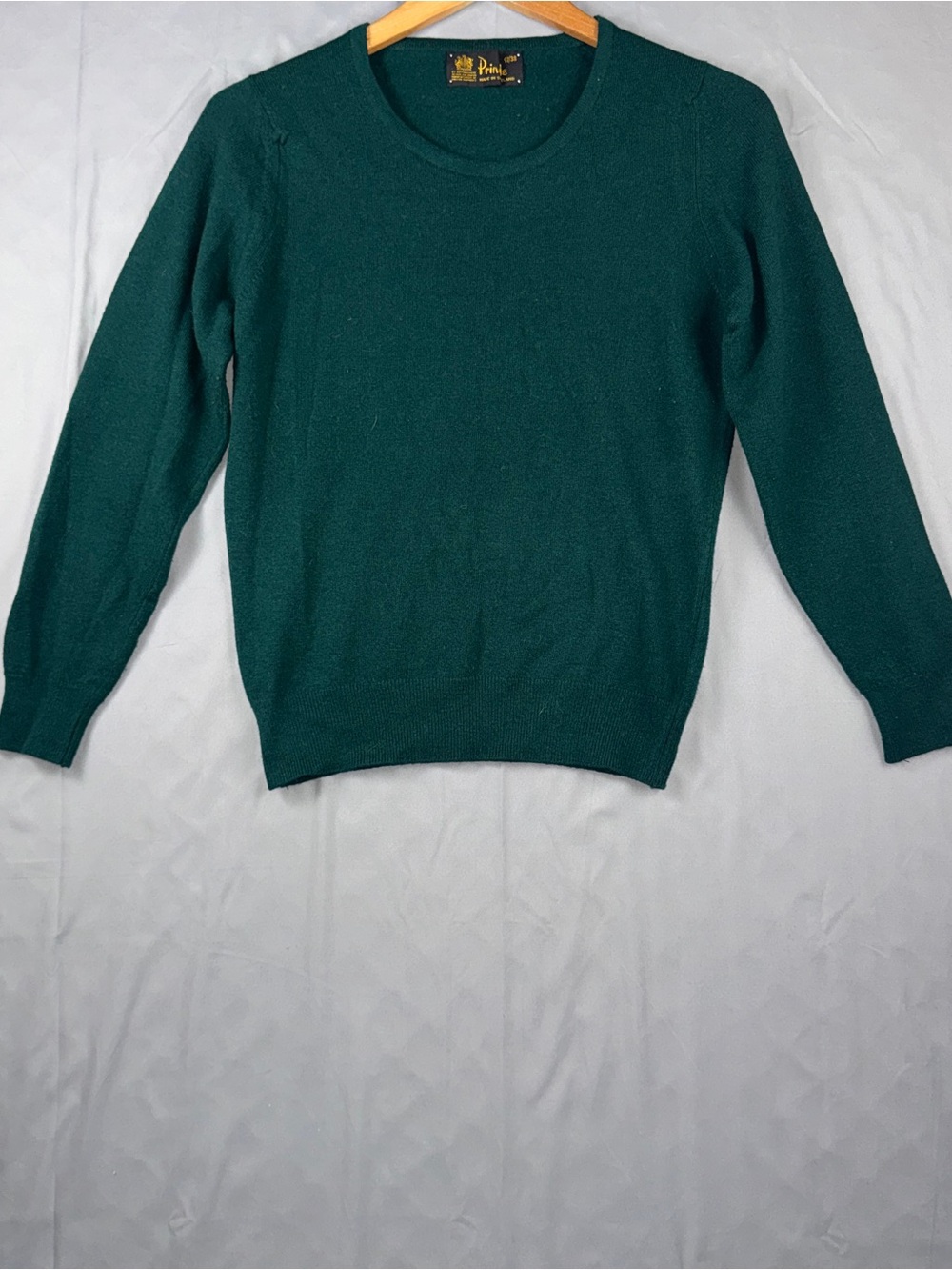 Pringle Sweater Mens Small Green 100% Lambswool Crewneck Knit Pullover Scotland